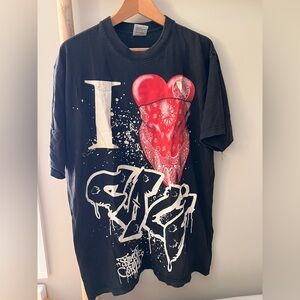 Vintage I Heart Cali tee shirt Tall XL black red street certified heavy weight